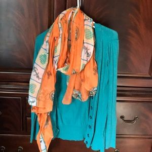 Teal cardigan